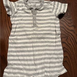 Carter's Gray and White Striped Baby romper